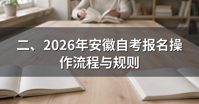 二、2026年安徽自考报名操作流程与规则