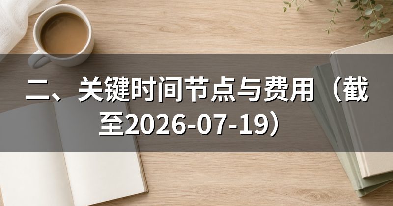 二、关键时间节点与费用（截至2026-07-19）