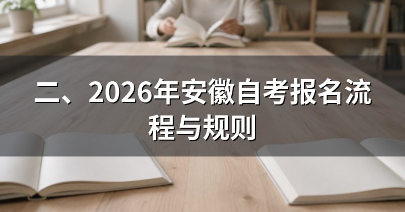 二、2026年安徽自考报名流程与规则