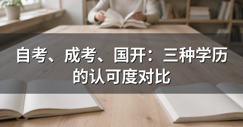 自考、成考、国开:三种学历的认可度对比