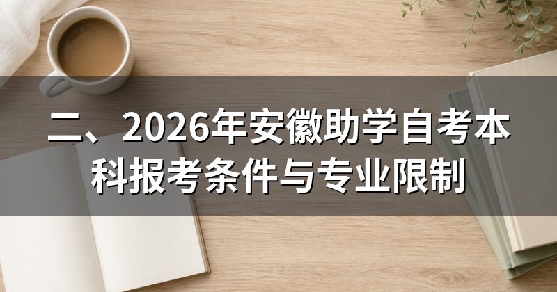 二、2026年安徽助学自考本科报考条件与专业限制