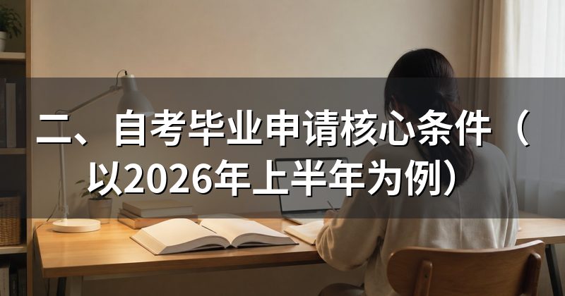 二、自考毕业申请核心条件(以2026年上半年为例)