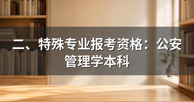 二、特殊专业报考资格:公安管理学本科