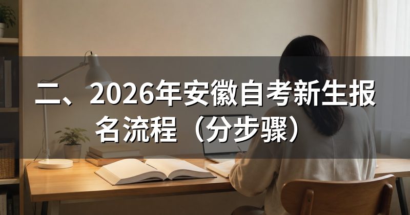 二、2026年安徽自考新生报名流程(分步骤)