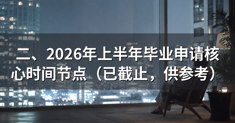 二、2026年上半年毕业申请核心时间节点(已截止,供参考)