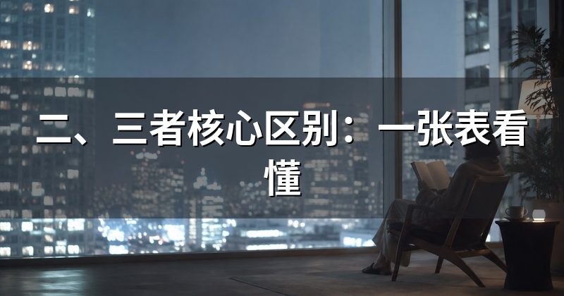 二、三者核心区别：一张表看懂