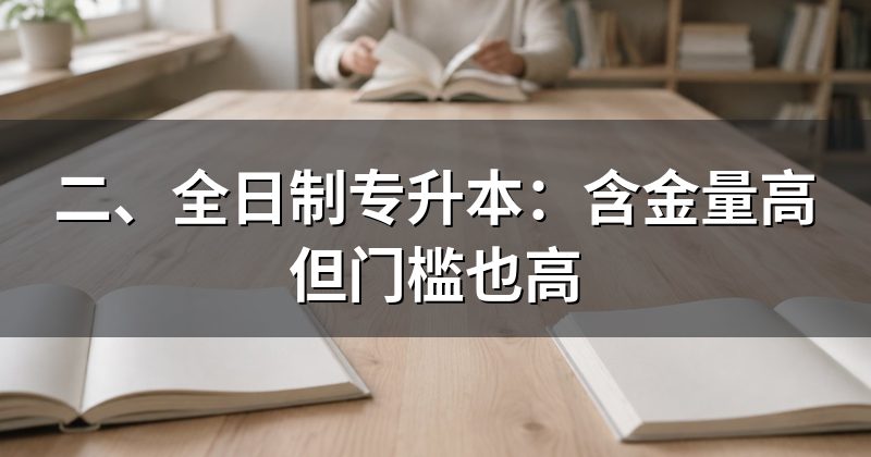 二、全日制专升本:含金量高但门槛也高