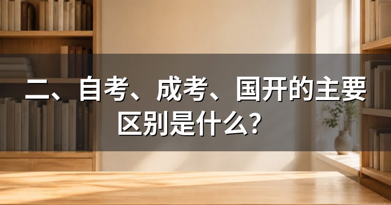 二、自考、成考、国开的主要区别是什么?