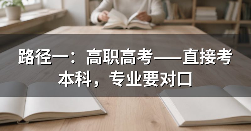 路径一:高职高考——直接考本科,专业要对口