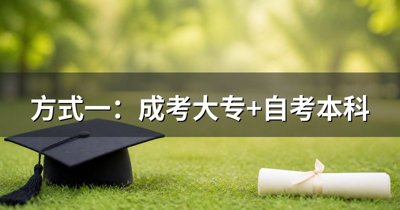 方式一:成考大专+自考本科