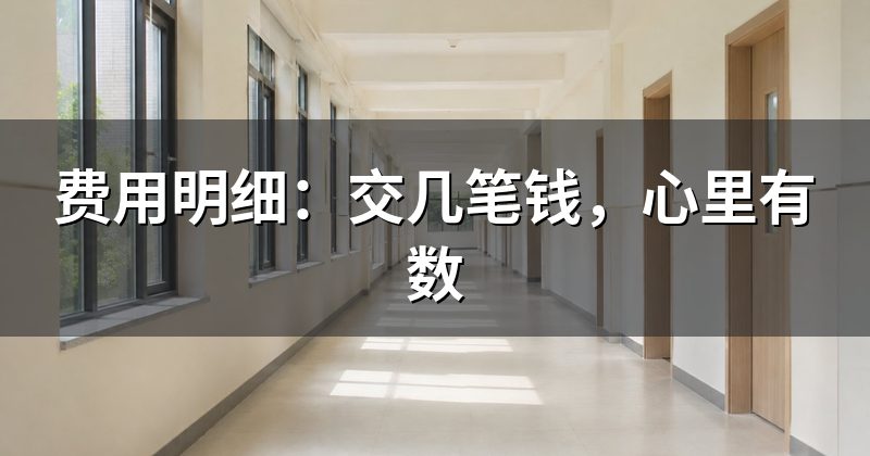 费用明细:交几笔钱,心里有数