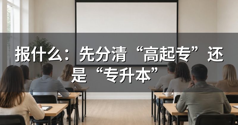 报什么:先分清“高起专”还是“专升本”