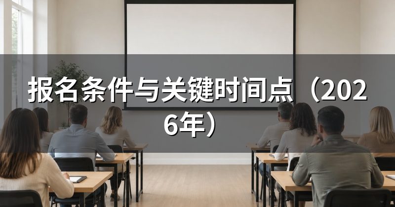 报名条件与关键时间点(2026年)