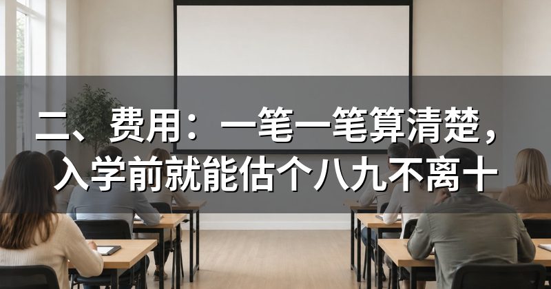 二、费用:一笔一笔算清楚,入学前就能估个八九不离十