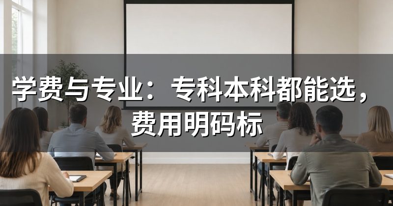 学费与专业:专科本科都能选,费用明码标
