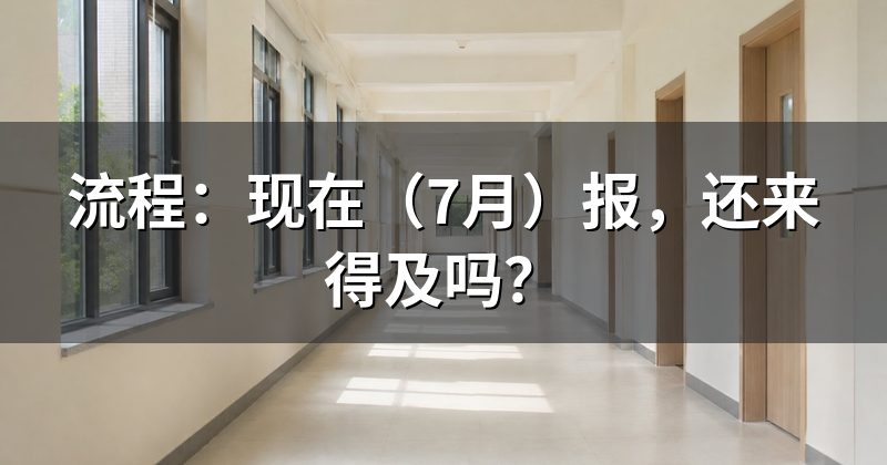 流程:现在(7月)报,还来得及吗?