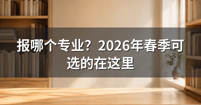 报哪个专业?2026年春季可选的在这里