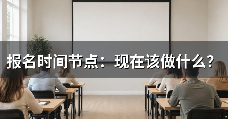 报名时间节点:现在该做什么?