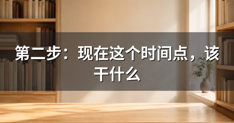 第二步:现在这个时间点,该干什么