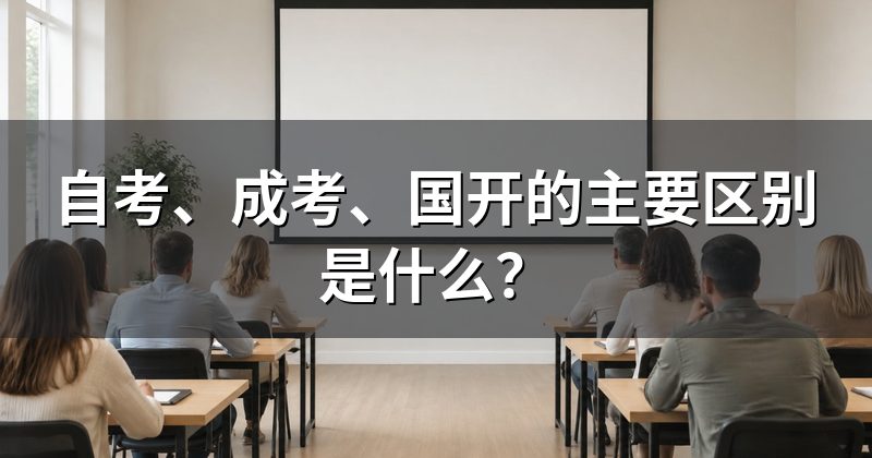 自考、成考、国开的主要区别是什么?