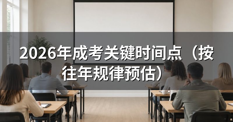 2026年成考关键时间点（按往年规律预估）