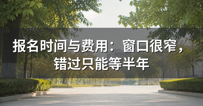 报名时间与费用:窗口很窄,错过只能等半年