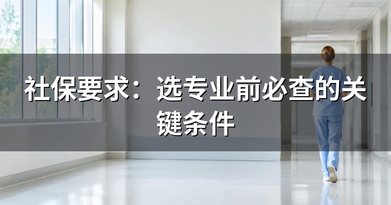 社保要求:选专业前必查的关键条件