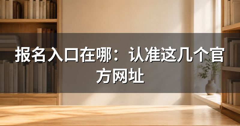 报名入口在哪：认准这几个官方网址