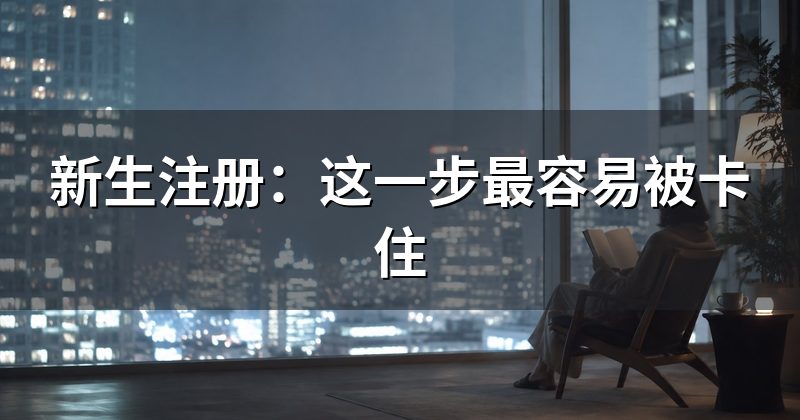 新生注册:这一步最容易被卡住