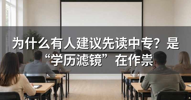 为什么有人建议先读中专?是“学历滤镜”在作祟