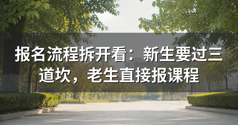 报名流程拆开看:新生要过三道坎,老生直接报课程