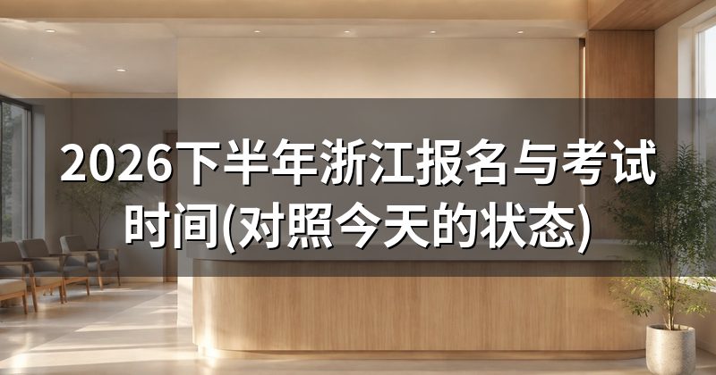 2026下半年浙江报名与考试时间(对照今天的状态)