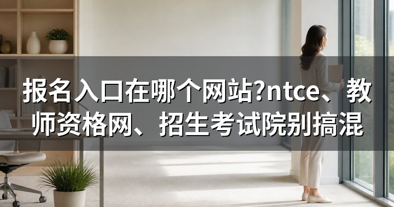 报名入口在哪个网站?ntce、教师资格网、招生考试院别搞混