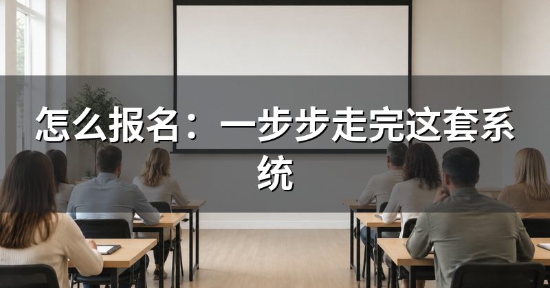 怎么报名:一步步走完这套系统