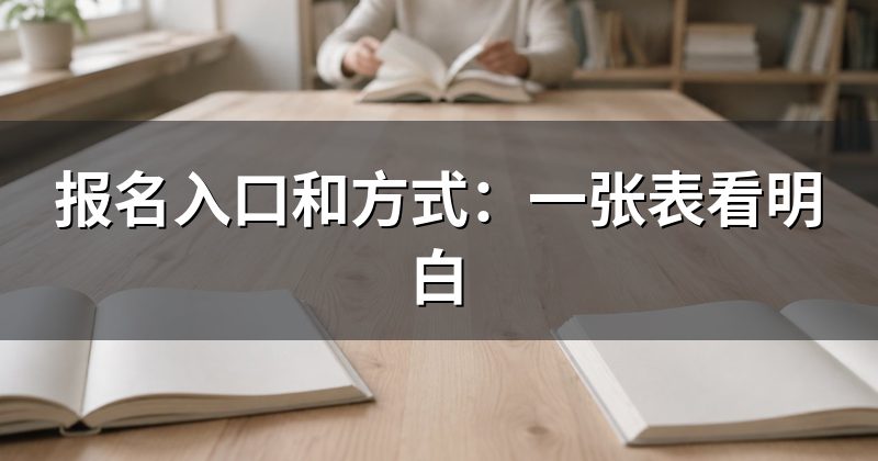 报名入口和方式：一张表看明白