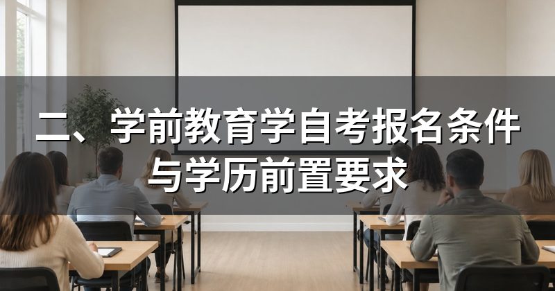 二、学前教育学自考报名条件与学历前置要求
