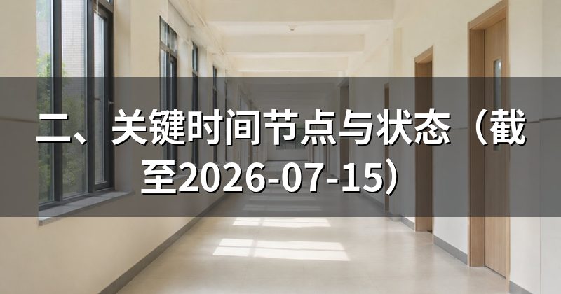 二、关键时间节点与状态(截至2026-07-15)