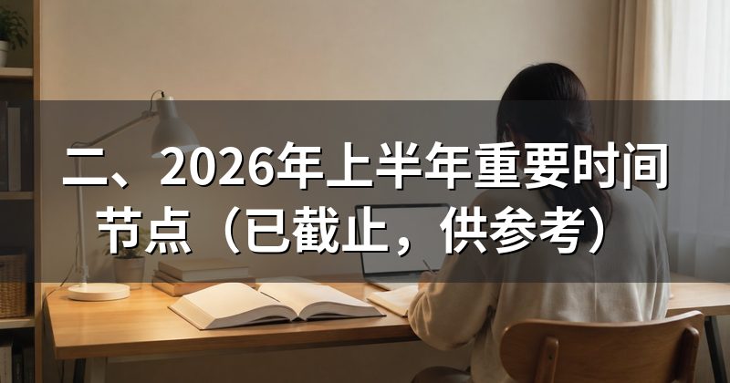 二、2026年上半年重要时间节点(已截止,供参考)