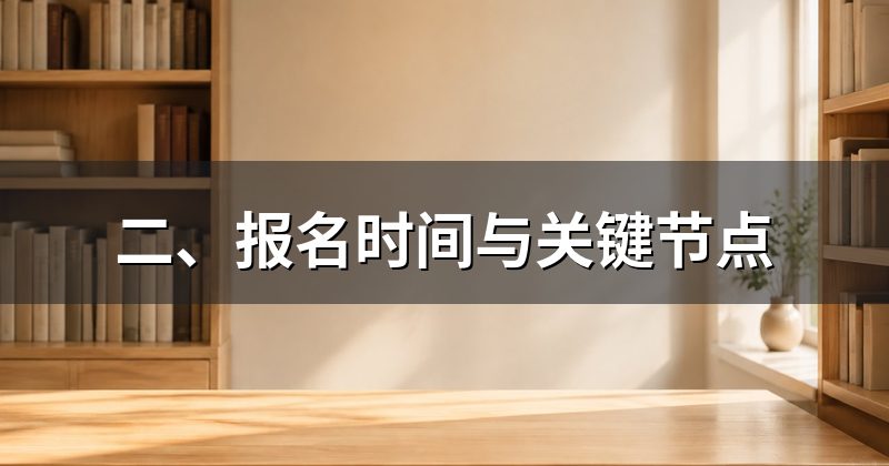 二、报名时间与关键节点