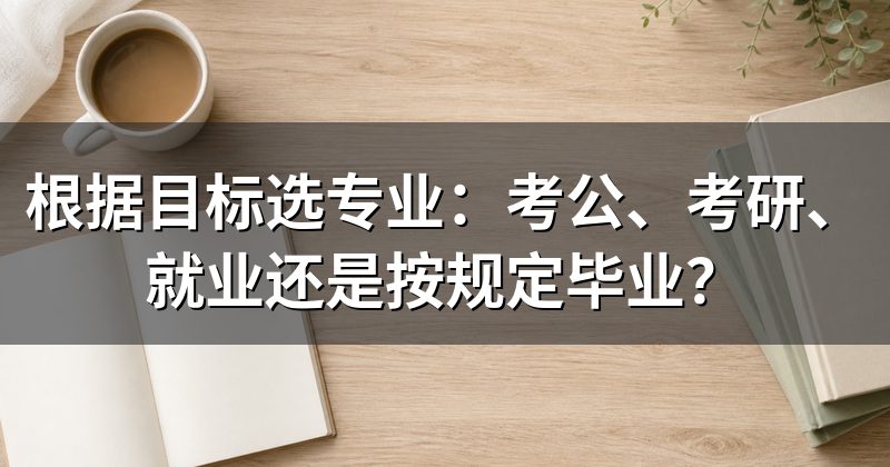 根据目标选专业:考公、考研、就业还是按规定毕业?