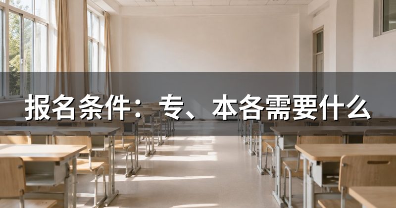 报名条件：专、本各需要什么