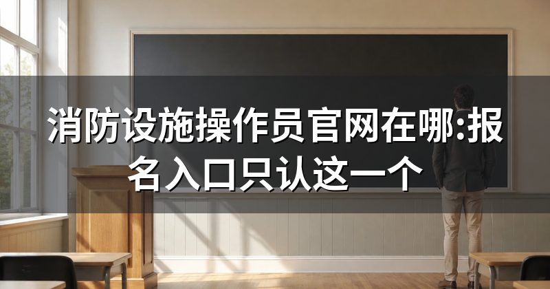 消防设施操作员官网在哪:报名入口只认这一个
