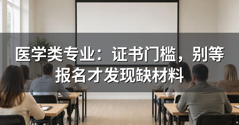 医学类专业:证书门槛,别等报名才发现缺材料