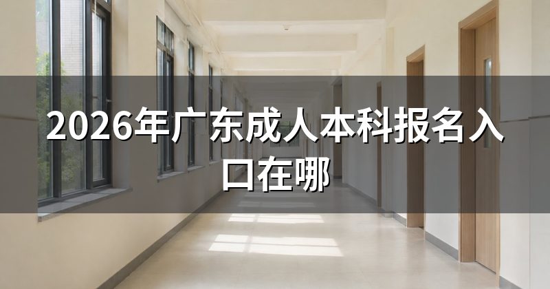2026年广东成人本科报名入口在哪
