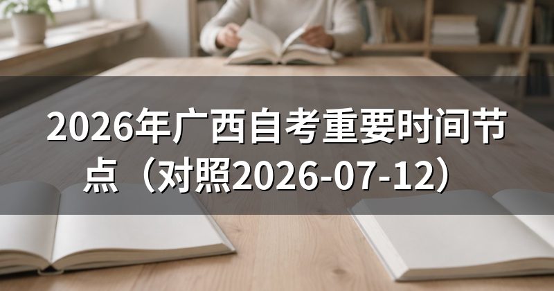 2026年广西自考重要时间节点（对照2026-07-12）