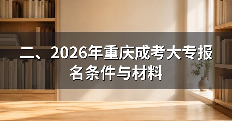 二、2026年重庆成考大专报名条件与材料