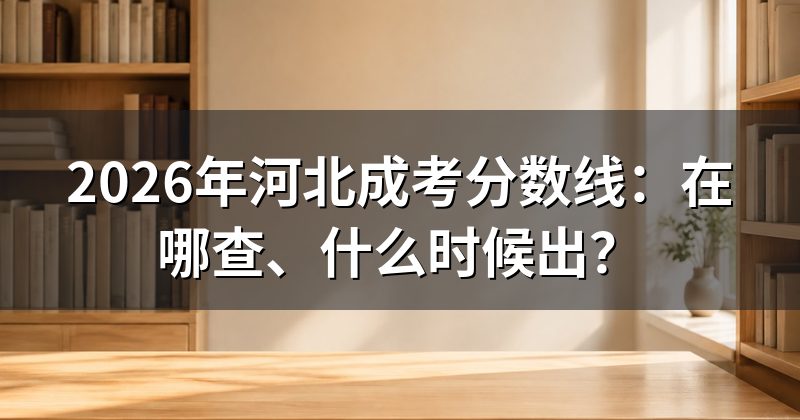 2026年河北成考分数线:在哪查、什么时候出?