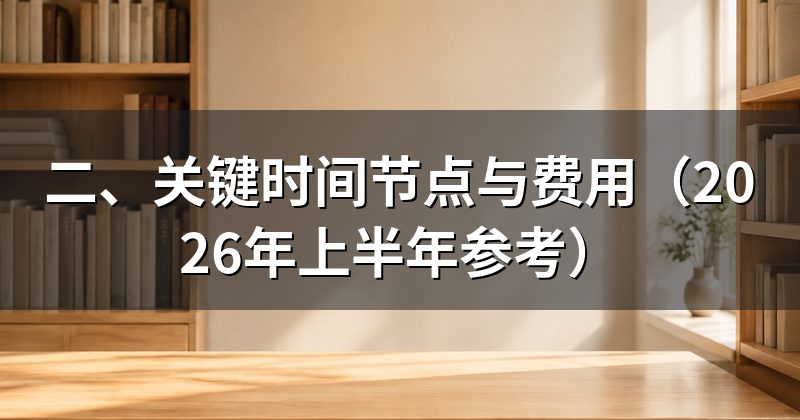 二、关键时间节点与费用（2026年上半年参考）