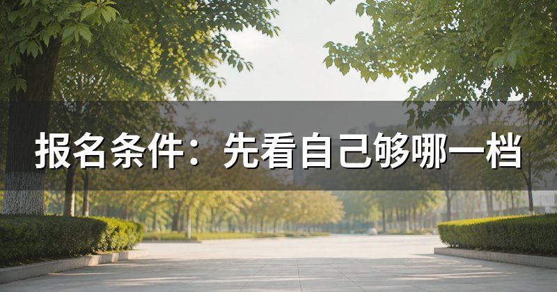 报名条件:先看自己够哪一档