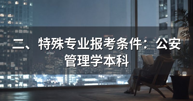 二、特殊专业报考条件:公安管理学本科